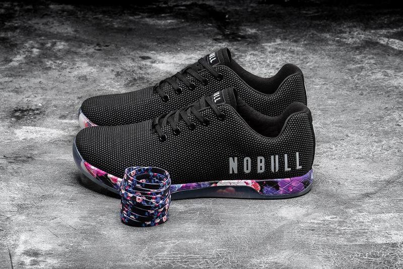 Men's Nobull Space Floral Trainers Black | SG E2153B